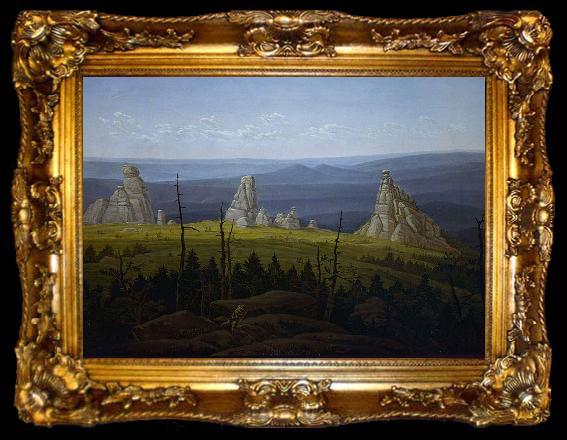 framed  Carl Gustav Carus The Three Stones in the Giant Mountains, ta009-2